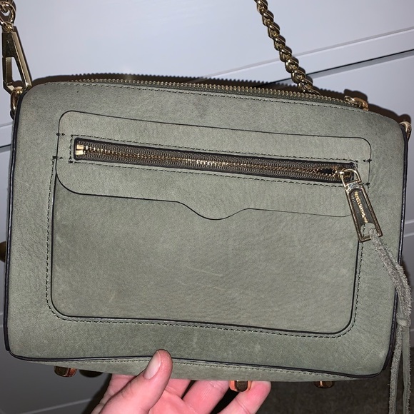 Rebecca Minkoff Suede Avery Crossbody Bag Olive - Picture 4 of 8